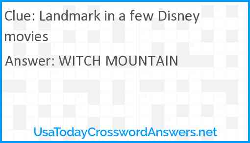 Landmark in a few Disney movies Answer