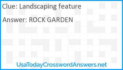 Landscaping feature Answer