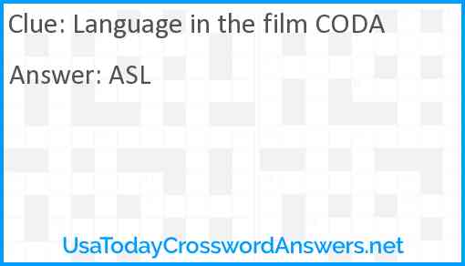 Language in the film CODA Answer