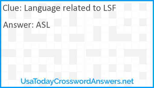 Language related to LSF Answer