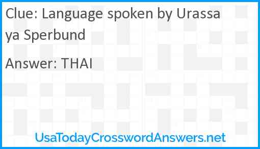 Language spoken by Urassaya Sperbund Answer