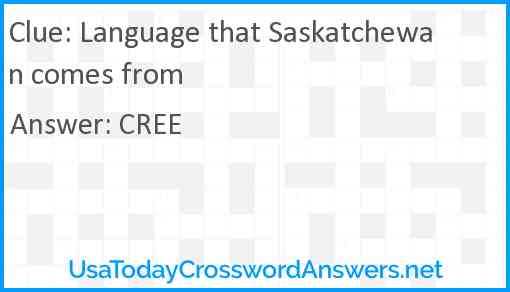 Language that Saskatchewan comes from Answer