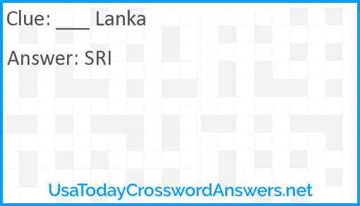 ___ Lanka Answer