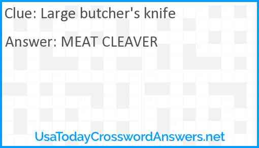 Large butcher's knife Answer
