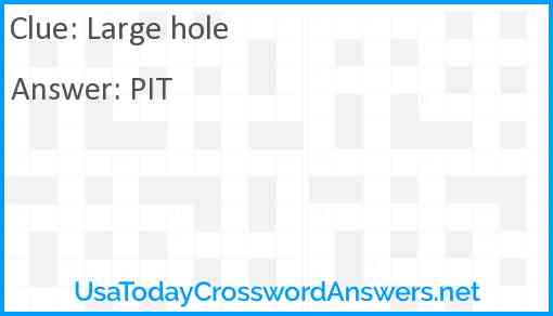 Large hole Answer