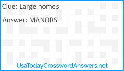 Large homes Answer