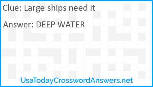 Large ships need it Answer