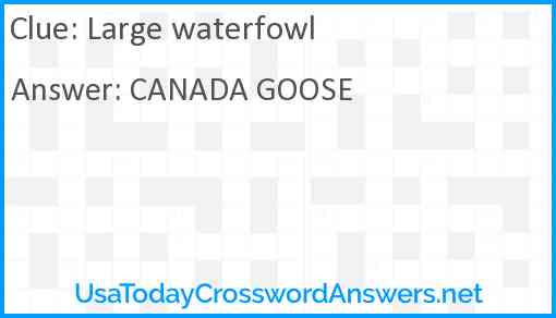 Large waterfowl Answer