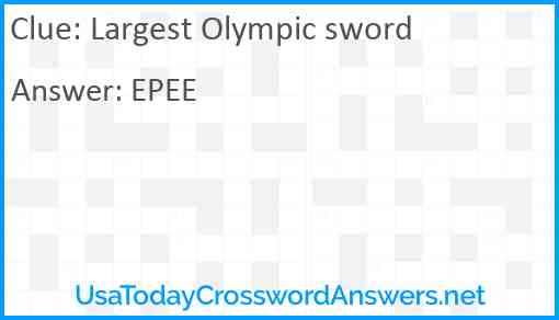 Largest Olympic sword Answer