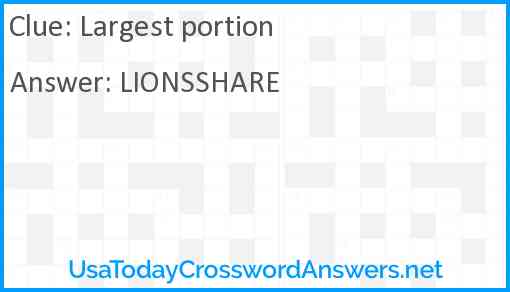 Largest portion Answer