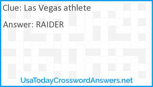 Las Vegas athlete Answer