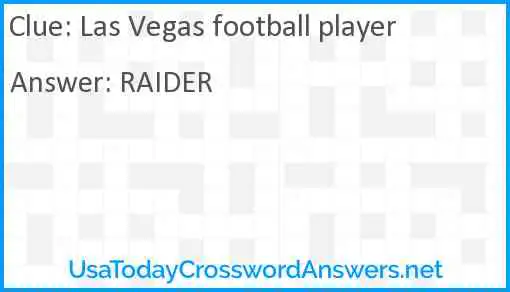Las Vegas football player Answer
