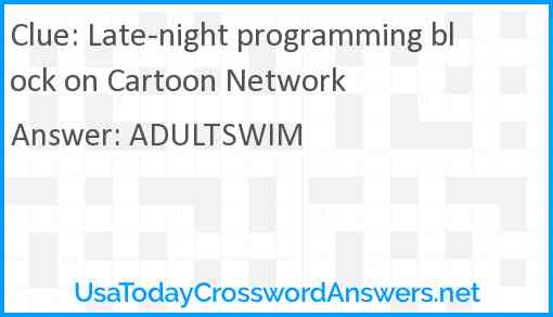 Late-night programming block on Cartoon Network Answer
