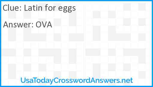Latin for eggs Answer