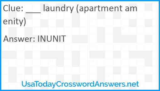 ___ laundry (apartment amenity) Answer