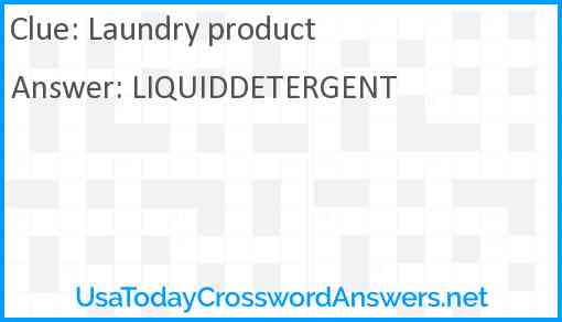 Laundry product Answer