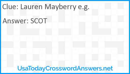 Lauren Mayberry e.g. Answer