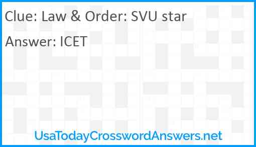 Law & Order: SVU star Answer