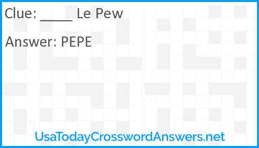 ____ Le Pew Answer