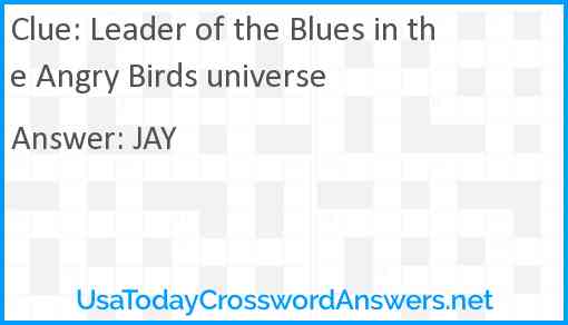 Leader of the Blues in the Angry Birds universe Answer