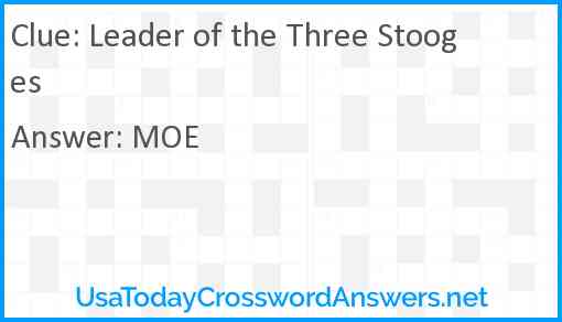 Leader of the Three Stooges Answer