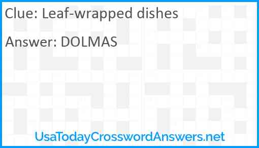 Leaf-wrapped dishes Answer