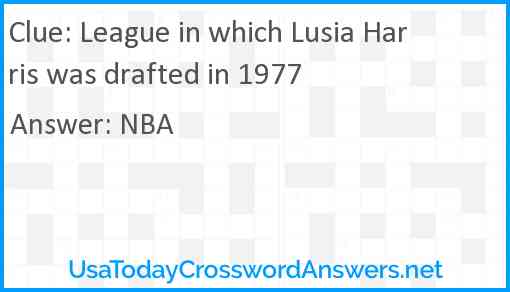 League in which Lusia Harris was drafted in 1977 Answer