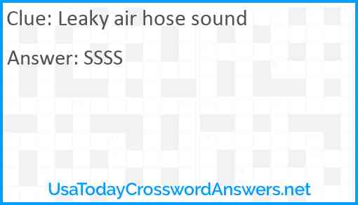 Leaky air hose sound Answer