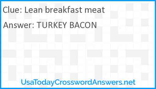 Lean breakfast meat Answer