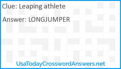 Leaping athlete Answer