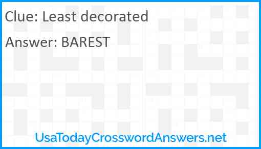 Least decorated Answer