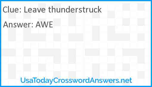 Leave thunderstruck Answer