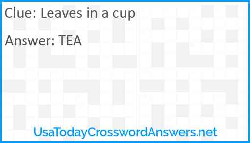 Leaves in a cup Answer
