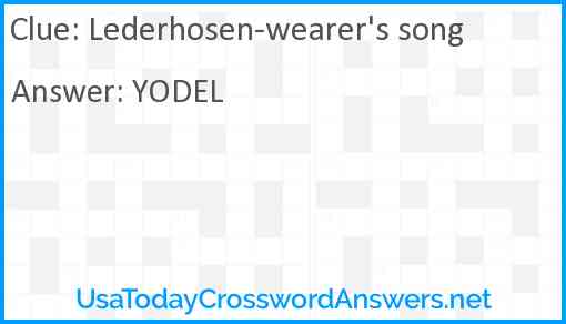 Lederhosen-wearer's song Answer