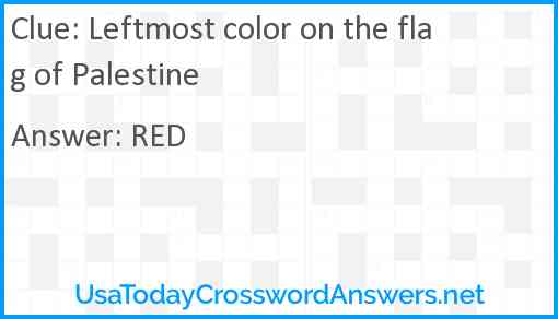 Leftmost color on the flag of Palestine Answer