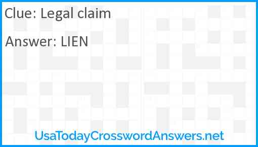 Legal claim Answer