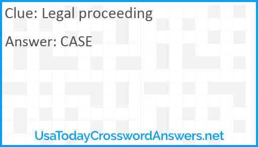 Legal proceeding Answer