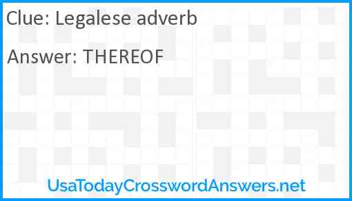 Legalese adverb Answer