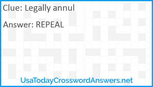 Legally annul Answer