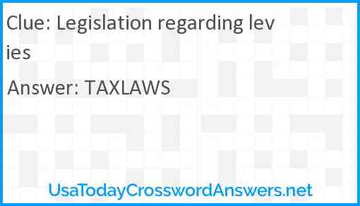 Legislation regarding levies Answer