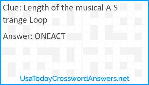 Length of the musical A Strange Loop Answer