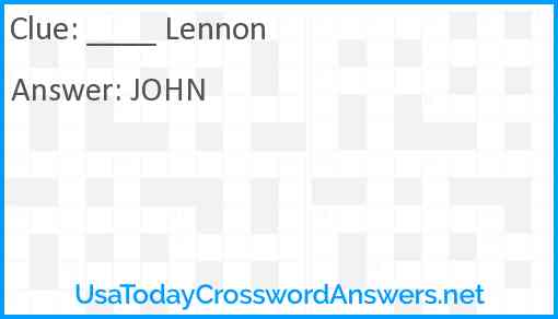 ____ Lennon Answer