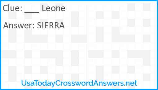 ___ Leone Answer
