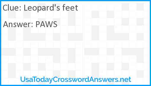 Leopard's feet Answer