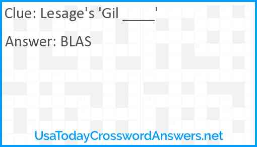 Lesage's 'Gil ____' Answer