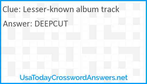 Lesser-known album track Answer