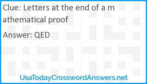 Letters at the end of a mathematical proof Answer