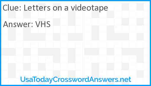 Letters on a videotape Answer