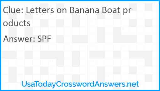 Letters on Banana Boat products Answer
