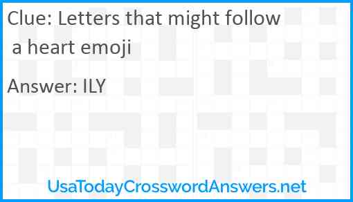 Letters that might follow a heart emoji Answer